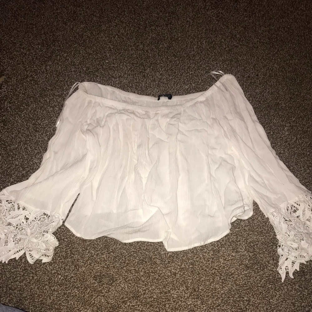 Off shoulder white crop top